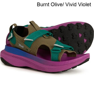 (���) �e�o ���f�B�[�X �e�o �g���C�� �����j���O �T���_�� Teva women Aventrail Trail Running Sandals (For Women) Burnt Olive/ Vivid Violet