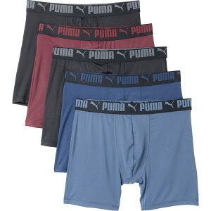 (���) �v�[�} �����Y �v�[�} �X�|�[�c ���b�V�� �{�N�T�[ �u���[�t - 5-�p�b�N Puma men Sport Mesh Boxer Briefs - 5-Pack Burgundy