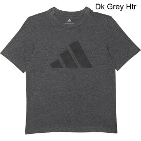 (取寄) アディダス キッズ アディダス ビッグ ボーイズ ロゴ T-シャツ - ショート スリーブ adidas kids Big Boys Logo T-Shirt - Short Sleeve Dk Grey Htr