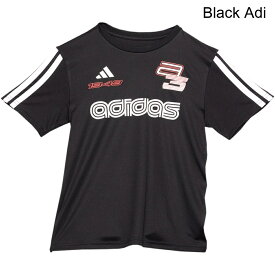 (取寄) アディダス キッズ アディダス ビッグ ボーイズ 3ストライプ ジャージ シャツ - ショート スリーブ adidas kids Big Boys 3-Stripe Jersey Shirt - Short Sleeve Black Adi