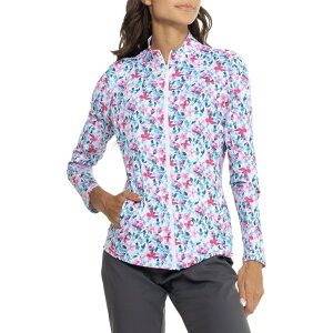 (���) �S�e�b�N�X�S���t ���f�B�[�X �S�e�b�N�X �S���t �W�b�v �t�����g �W���P�b�g GOTTEX GOLF women Zip Front Jacket Watercolor Flower