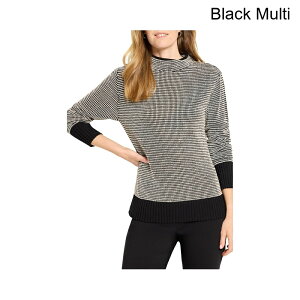 (���) �j�b�N+�]�[�C �t�@���l���l�b�N�s�N�Z���j�b�g�Z�[�^�[ nic+zoe Funnel Neck Pixel Knit Sweater