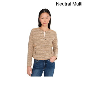 (���) �j�b�N+�]�[�C �u���P�[�h�t�����W�j�b�g�W���P�b�g nic+zoe Brocade Fringe Knit Jacket