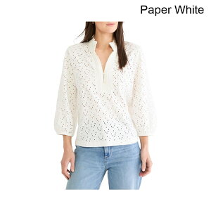 (���) �j�b�N+�]�[�C �v�`�j�b�g�A�C���b�g���b�t���l�b�N�g�b�v nic+zoe Petite Knit Eyelet Ruffle Neck Top