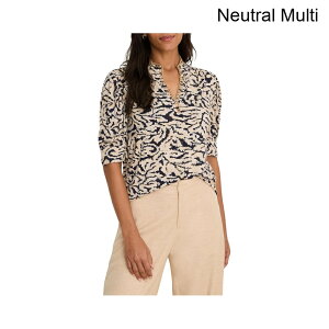 (���) �j�b�N+�]�[�C �v�`�R���g���X�g�X���[���g�b�v nic+zoe Petite Contrast Swirl Top