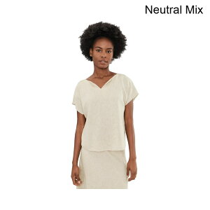 (���) �j�b�N+�]�[�C �����o���l���X�v���b�g�l�b�NT�V���c nic+zoe Rumba Linen Split Neck Tee