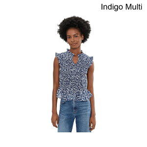 (���) �j�b�N+�]�[�C ���I�p�[�h�X�P�b�`�X���b�N�g�b�v nic+zoe Leopard Sketch Smocked Top