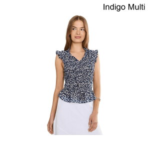 (���) �j�b�N+�]�[�C �v�`���I�p�[�h�X�P�b�`�X���b�N�g�b�v nic+zoe Petite Leopard Sketch Smocked Top