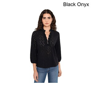 (���) �j�b�N+�]�[�C �j�b�g�A�C���b�g���b�t���l�b�N�g�b�v nic+zoe Knit Eyelet Ruffle Neck Top