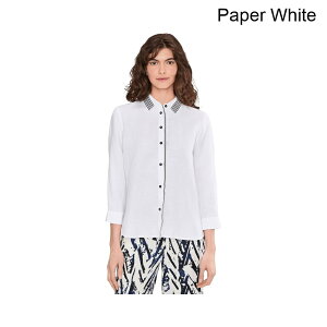 (���) �j�b�N+�]�[�C �X�g���C�v�g�������l���V���c nic+zoe Stripe Trim Linen Shirt