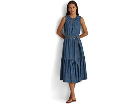(取寄)ローレン ラルフローレン レディース シャンブレー スリーブレス ドレス LAUREN Ralph Lauren Women's Chambray Sleeveless Dress Bay Wash