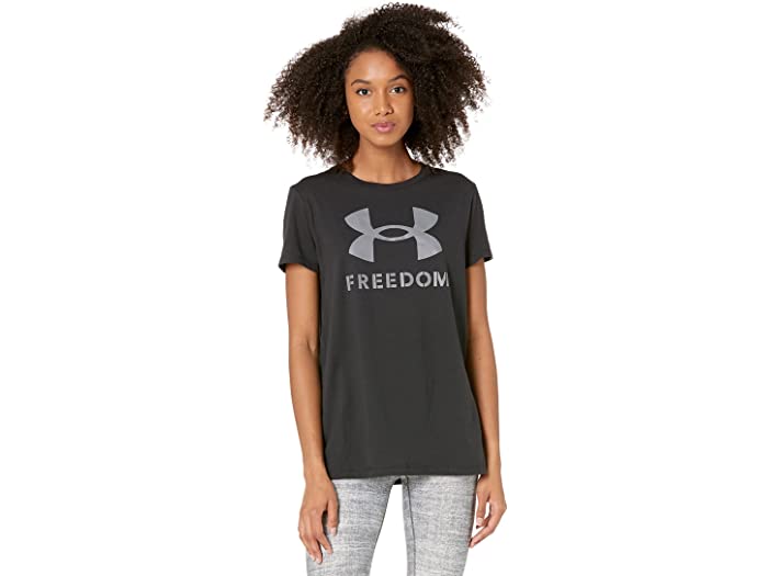 Under Armour アンダーアーマー トップス Tシャツ 長袖 レディース ブランド スポーツ フィットネス カジュアル 大きいサイズ 最大71%OFFクーポン T-Shirt Women's ビックサイズ New 取寄 Graphite Freedom Black Logo ニュー 配送員設置 フリーダム ロゴ