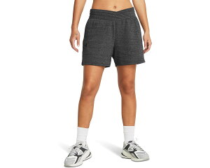(���) �A���_�[�A�[�}�[ ���f�B�[�X ���C�o�� �e���[ �V���[�c Under Armour women Rival Terry Shorts Castlerock Full Heather/Black