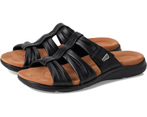 (���) �N���[�N�X ���f�B�[�X �L�g���[ �X���C�h Clarks women Kitly Slide Black Leather