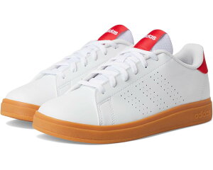 (���) �A�f�B�_�X �L�b�Y �A�h�o���e�[�W �x�[�X 2.0 �V���[�Y (�r�b�O �L�b�h) adidas kids Advantage Base 2.0 Shoes (Big Kid) White/Pure Ruby/Gum