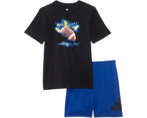 (���) �A�f�B�_�X �L�b�Y �R�b�g�� �e�B�[ ���S �V���[�g �Z�b�g (�C���t�@���g) adidas kids Cotton Tee  Logo Short Set (Infant) Black Adi