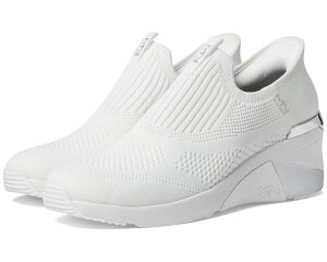 (���) �X�P�b�`���[�Y ���f�B�[�X - �N���Z���g �n���Y �t���[ �X���b�v-�C�� SKECHERS women A-Wedge - Crecent Hands Free Slip-In White