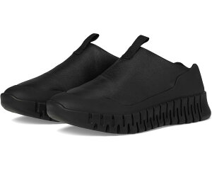 (���) �G�R�[ ���f�B�[�X �O���[�u �X���b�|�� �X�j�[�J�[ ECCO women Gruuv Slip-On Sneaker Black/Black
