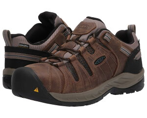 (���) �L�[�� ���[�e�B���e�B �����Y �t�����g �� �E�H�[�^�[�v���[�t (�X�`�[�� �g�D) KEEN Utility men Flint II Waterproof (Steel Toe) Cascade Brown/Orion Blue