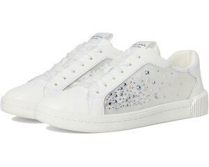 (���) �P�C�g�X�y�[�h ���f�B�[�X �g�� �N���X�^���Y ���[�X �A�b�v �X�j�[�J�[ Kate Spade New York women Tori Crystals Lace Up Sneakers True White