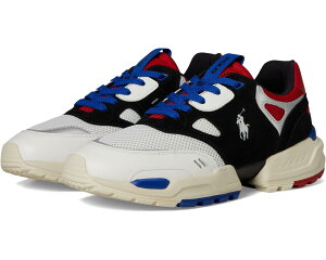 (���) �����t���[���� �����Y �X�G�[�h ���U�[ JGR �g�b�v ���[�X Polo Ralph Lauren men Suede Leather Mesh-Polo Jgr Pp-Sneakers-Low Top Lace Black/Sapphire Star/Rl2000 Red