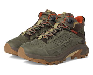 (���) ������ �����Y ���A�u �X�s�[�h 2 ���U�[ �~�b�h �E�H�[�^�[�v���[�t Merrell men Moab Speed 2 Leather Mid Waterproof Olive