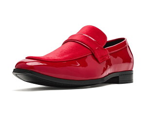 (���) �X�e�C�V�[ �A�_���X �����Y �T�h�� �X���b�|�� Stacy Adams men Spratley Saddle Slip-On Red