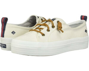 (���) �X�y���[ ���f�B�[�X �N���X�g ���B�[�u �g���v�� �L�����o�X Sperry women Crest Vibe Triple Canvas White