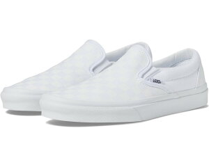 (���) �o���Y ���j�Z�b�N�X �N���V�b�N �X���b�|�� �`�F�b�J�[�{�[�h Vans unisex Classic Slip-On Checkerboard (Checkerboard) True White/True White