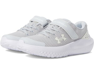(���) �A���_�[�A�[�}�[ �L�b�Y �T�[�W 4 �I���^�l�C�g �N���[�W���[ (���g�� �L�b�h) Under Armour kids Surge 4 Alternate Closure (Little Kid) Halo Gray/White/Iridescent