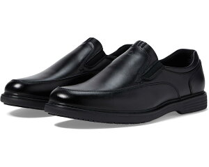 (���) �i�� �u�b�V�� �����Y �E�F�C�h ���[�N ���b�N �g�D �X���b�|�� Nunn Bush men Wade Work Moc Toe Slip-On Black