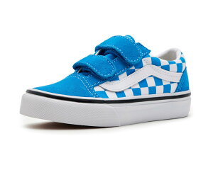 (���) �o���Y �L�b�Y �I�[���h �X�N�[�� V (���g�� �L�b�h) Vans kids Old Skool V (Little Kid) Color Theory Checkerboard Bright Azure