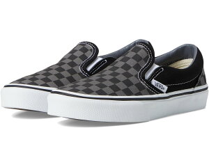 (���) �o���Y �L�b�Y �N���V�b�N �X���b�|�� (���g�� �L�b�h/�r�b�O �L�b�h) Vans kids Classic Slip-On (Little Kid/Big Kid) (Checkerboard) Black/Pewter
