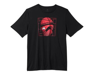 (���) �A�f�B�_�X �L�b�Y �|�[���[ �A�X���[�g �e�B�[ (�r�b�O �L�b�h) adidas kids Poly Athlete Tee (Big Kid) Black/Red