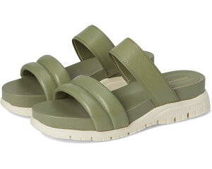 (���) �R�[���n�[�� ���f�B�[�X �[���O�����h �_�u�� �o���h �X���C�h �T���_�� Cole Haan women Zerogrand Double Band Slide Sandals Oil Green/Ivory
