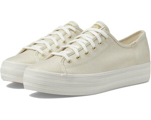 (���) �P�b�Y ���f�B�[�X �g���v�� �L�b�N �L�����o�X Keds women Triple Kick Canvas Gold Metallic Textile