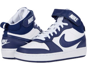 (���) �i�C�L �L�b�Y �R�[�g �{���[ �~�b�h 2 (�r�b�O �L�b�h) Nike kids Court Borough Mid 2 (Big Kid) White/Blue Void/Signal Blue