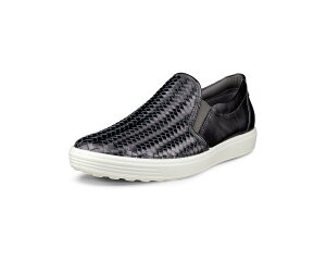 (���) �G�R�[ ���f�B�[�X �\�t�g 7 �E�[�u�� �X���b�|�� �� ECCO women Soft 7 Woven Slip-On II Silver Heavy
