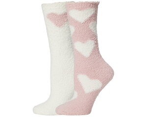(���) �x�A�t�b�g�h���[���X ���f�B�[�X �R�[�W�V�b�N �n�[�g �v�����g �\�b�N �Z�b�g Barefoot Dreams women Cozychic Heart Print Sock Set Pink Peonie/Pearl