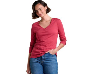 (���) ���f�B�[�X ���[ �����O �X���[�u �e�B�[ ToadCo women Rose Long Sleeve Tee Cinnabar