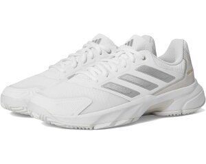 (���) �A�f�B�_�X ���f�B�[�X �R�[�g�W���� �R���g���[�� 3 �e�j�X �V���[�Y adidas women Courtjam Control 3 Tennis Shoe White/Silver Metallic/Grey
