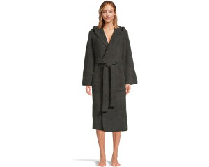 (���) �x�A�t�b�g�h���[���X ���f�B�[�X �R�[�W�V�b�N ���u�h �t�[�f�b�g ���[�u Barefoot Dreams women CozyChic Ribbed Hooded Robe Carbon