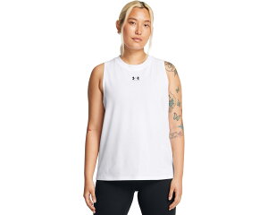 (���) �A���_�[�A�[�}�[ ���f�B�[�X ���C�o�� �}�b�X�� �^���N Under Armour women Rival Muscle Tank White/Black