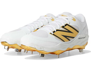 (���) �j���[�o�����X �����Y �t���b�V�� �t�H�[�� X �x�[�X�{�[�� �N���[�c New Balance men Fresh Foam X 3000v7 Baseball Cleats White/Metallic Gold