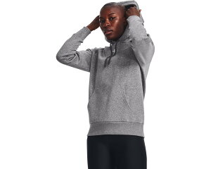(���) �A���_�[�A�[�}�[ ���f�B�[�X ���C�o�� �t���[�X �u�[�f�B Under Armour women Rival Fleece Hoodie Castlerock Light Heather/White