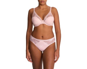 (���) �i�g�� ���f�B�[�X ���u ���[�X �t�� �J�o���b�W �o���W T-�V���c �u�� Natori women Love Lace Full Coverage Plunge T-Shirt Bra Pink Pearl/Warm White
