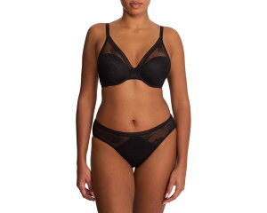 (���) �i�g�� ���f�B�[�X ���u ���[�X �t�� �J�o���b�W �o���W T-�V���c �u�� Natori women Love Lace Full Coverage Plunge T-Shirt Bra Black