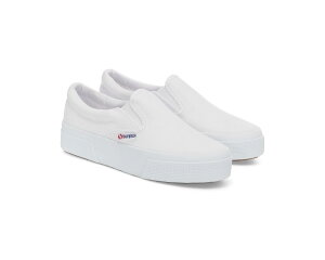 (���) �X�y���K ���f�B�[�X 2740 �v���b�g�t�H�[�� �X���b�v �I�� Superga women 2740 Platform Slip On White