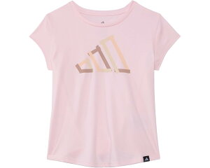 (���) �A�f�B�_�X �L�b�Y �L���b�v �X���[�u �|�[���[ �e�B�[ (�r�b�O �L�b�h) adidas kids Cap Sleeve Poly Tee (Big Kid) Clear Pink Adi