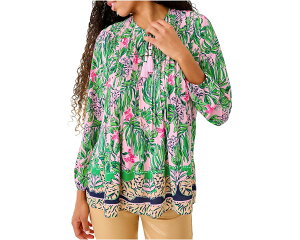 (���) �����[ �s�����b�c�@�[ ���f�B�[�X �}�����[�i �����O �X���[�u �g�D�j Lilly Pulitzer women Marilina Long Sleeve Tuni Conch Shell Pink